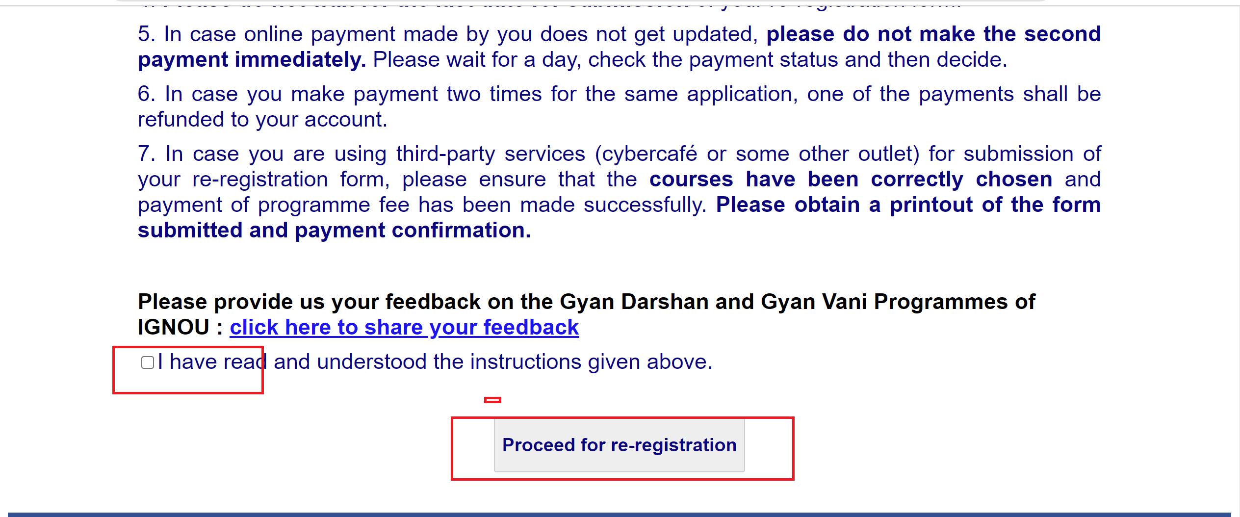 IGNOU Re-registration for January 2024 session last date